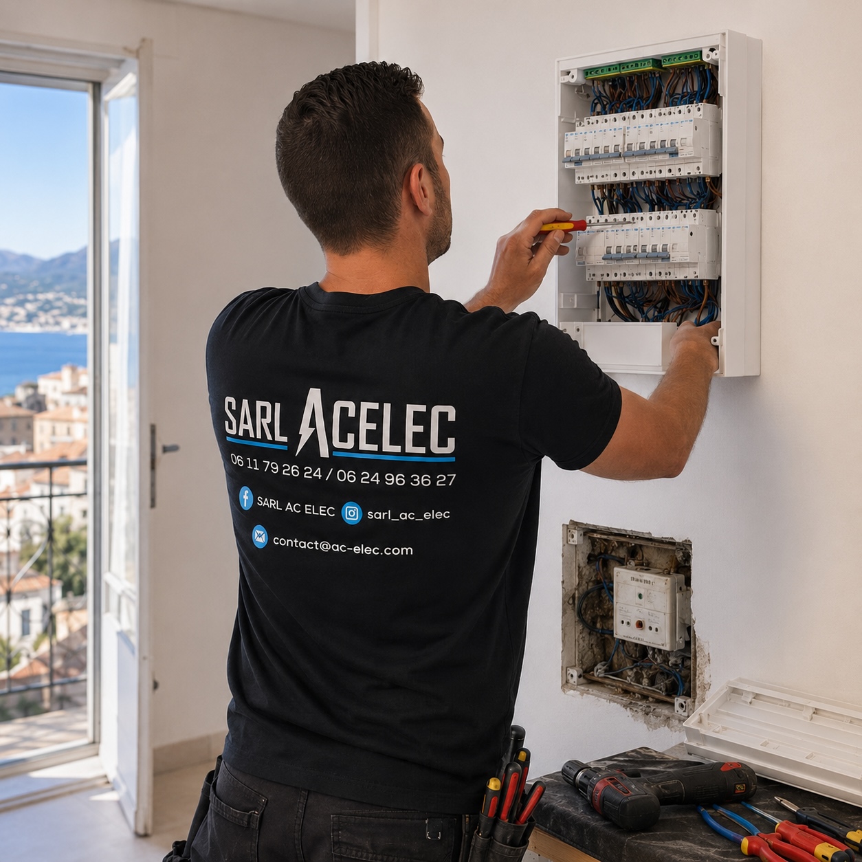 remplacement d'un tableau électrique par un électricien à Bastia